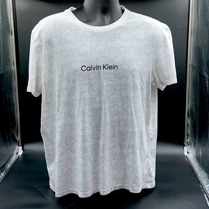 Calvin Klein Jeans monogram t-shirt. Size L (slim-fit) Mens. White.